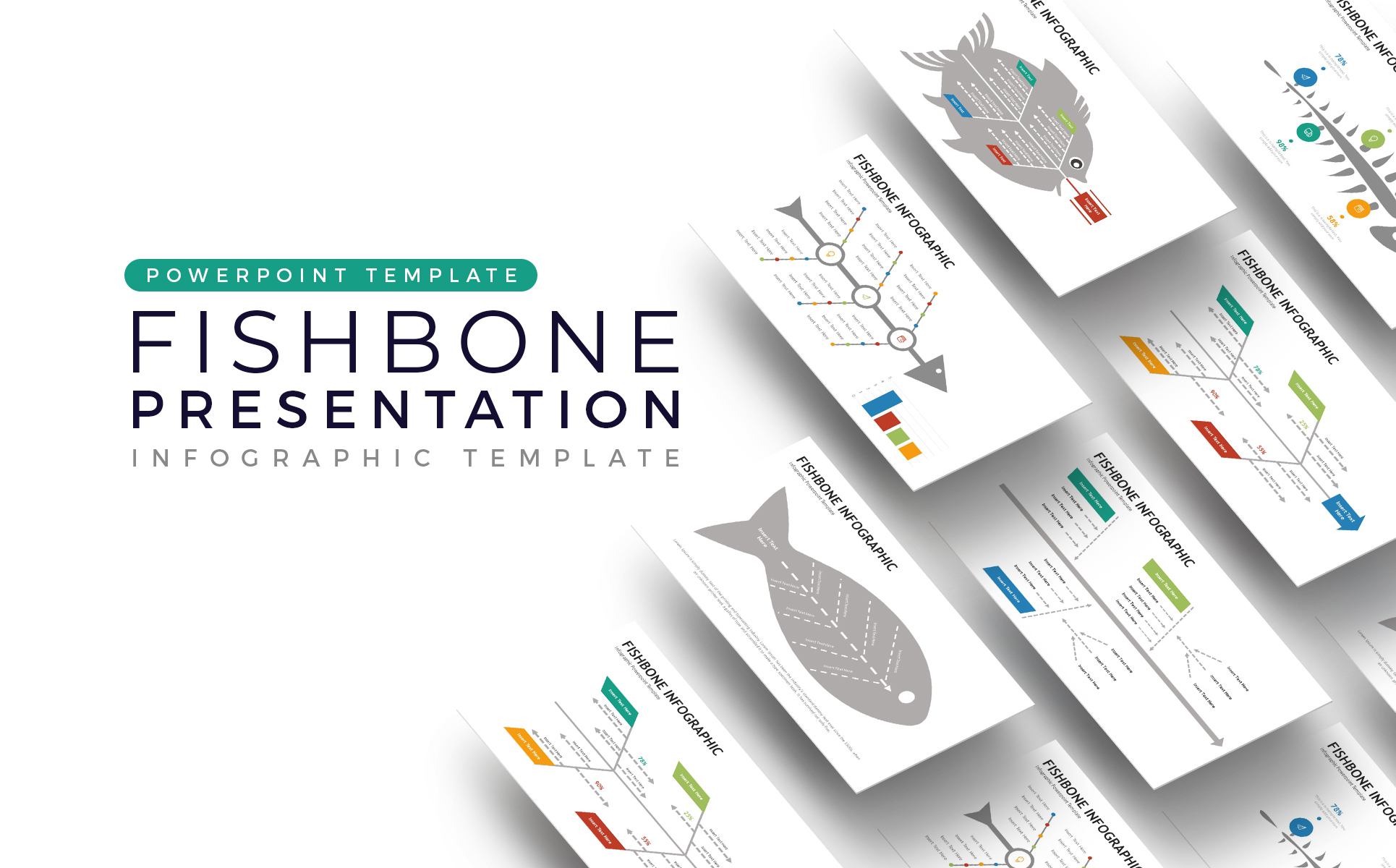 Fishbone Presentation Infographic PowerPoint Template 74318